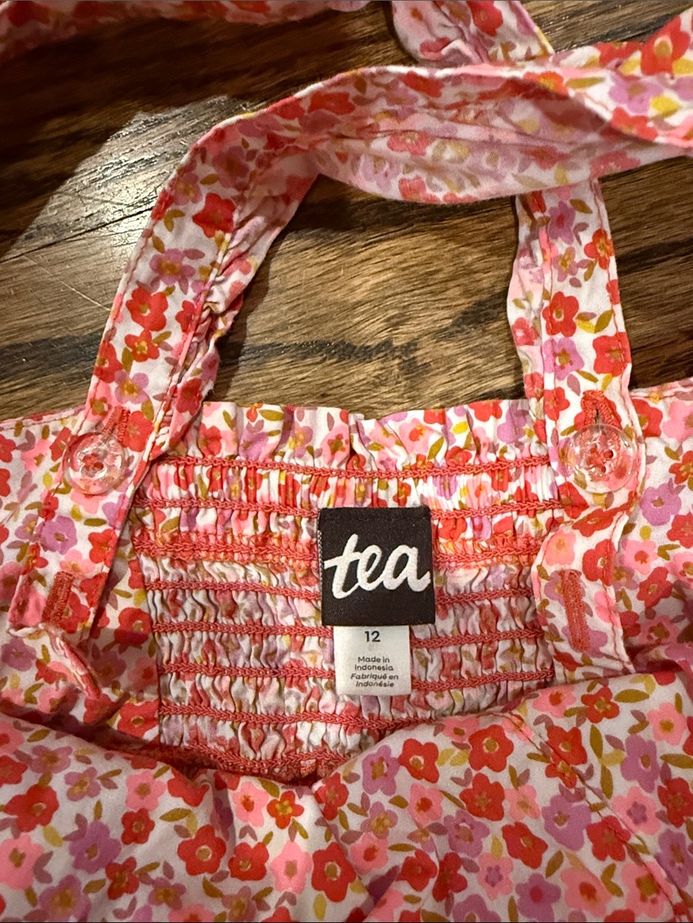 Tea Collection Pink Floral Ruffled-Strap Girls One-Piece - Picture 2 of 4